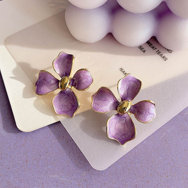 Ultra-Fairy Purple Oil-Drop Earrings