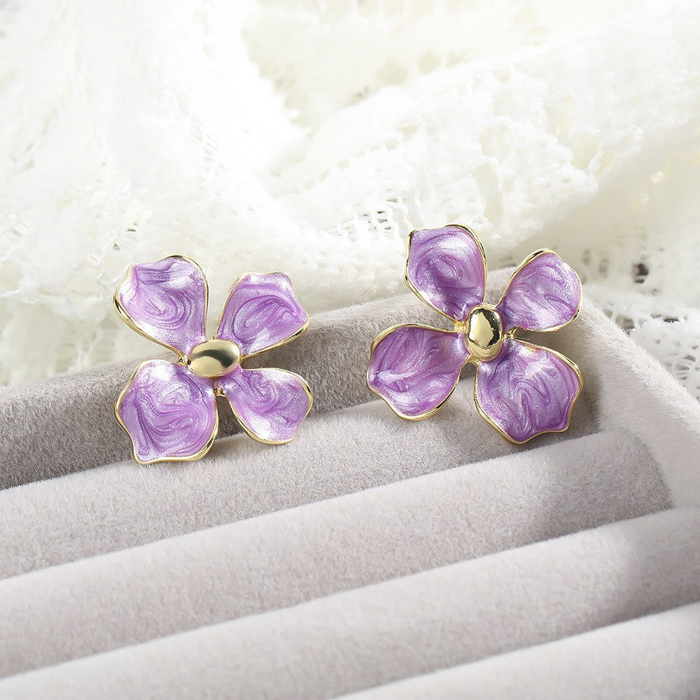 Ultra-Fairy Purple Oil-Drop Earrings