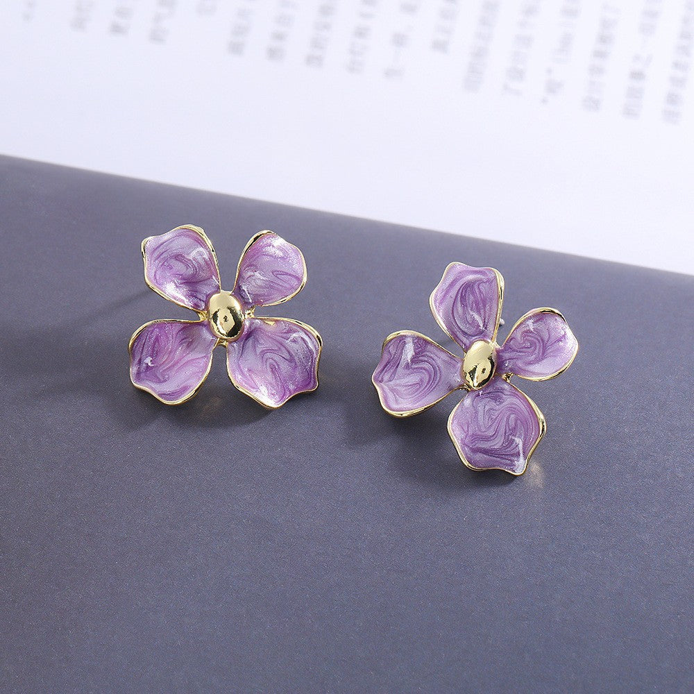 Ultra-Fairy Purple Oil-Drop Earrings
