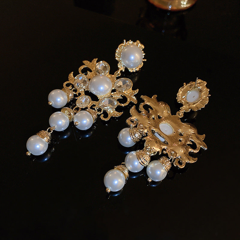 Vintage Pearl Chandelier Earrings