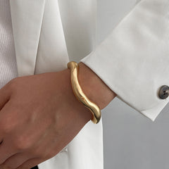 Wave Design Gold-Tone Bangle | Zi Collection Hub
