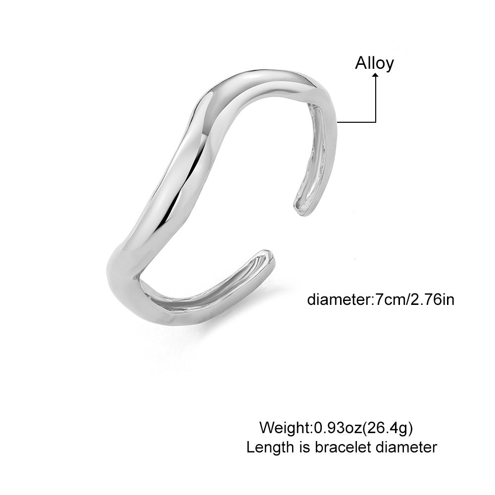 Wave Design Gold-Tone Bangle | Zi Collection Hub