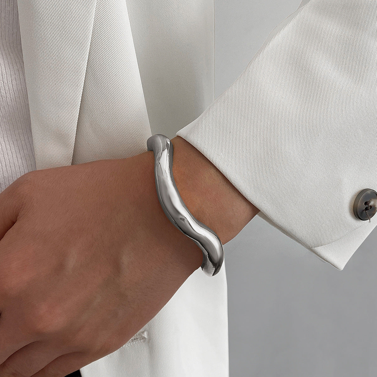 Wave Design Gold-Tone Bangle | Zi Collection Hub