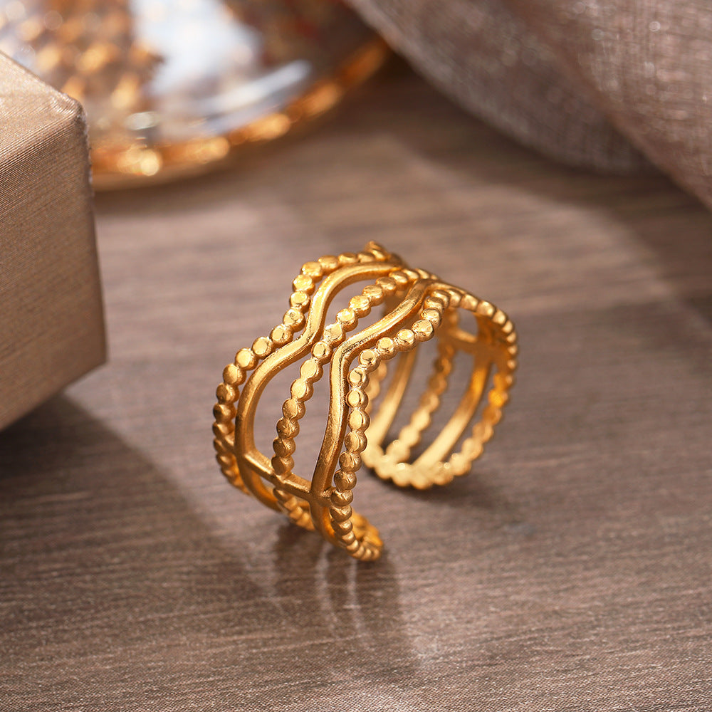 SRNG-30 - Weave Stainless Steel Ring - Adjustable