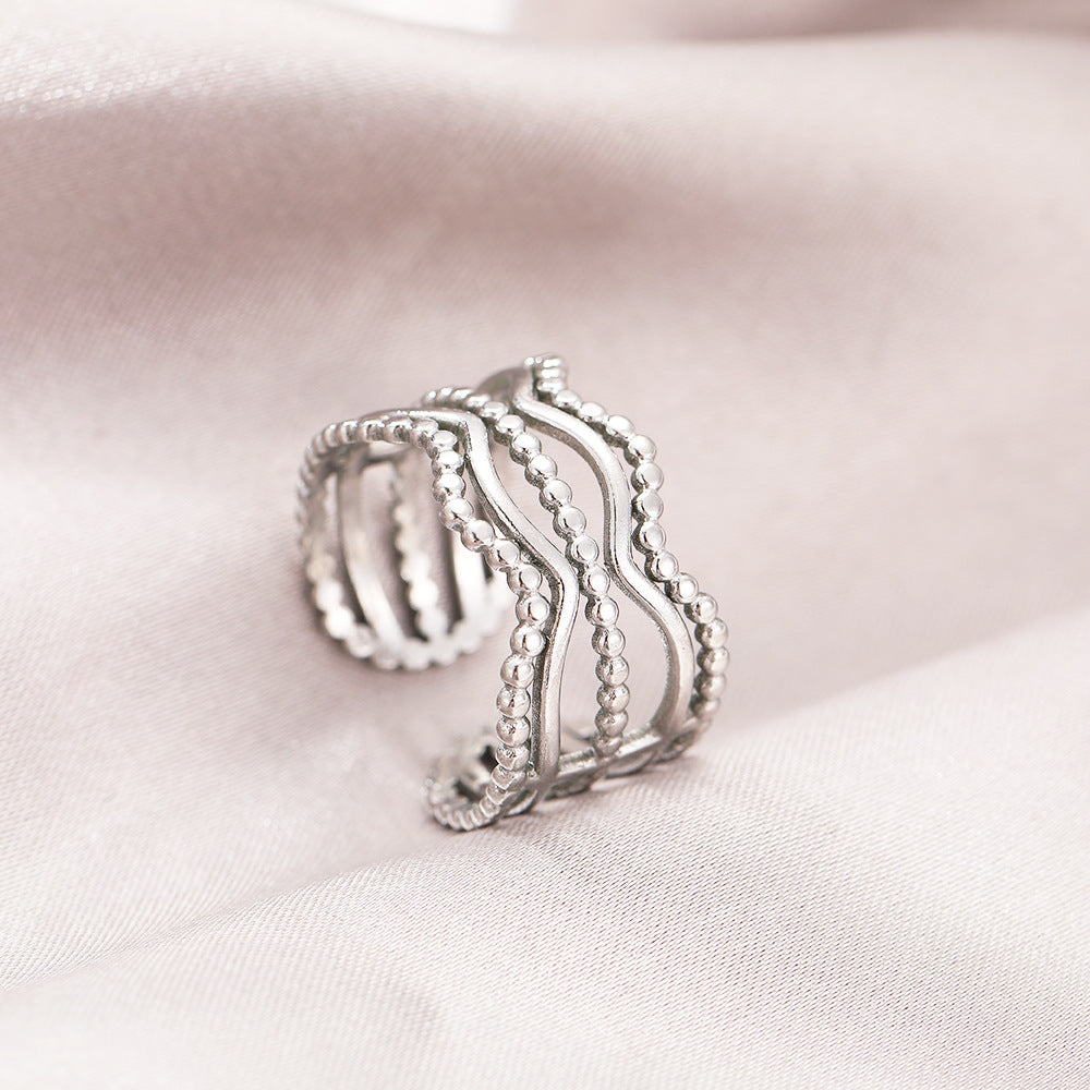 SRNG-30 - Weave Stainless Steel Ring - Adjustable