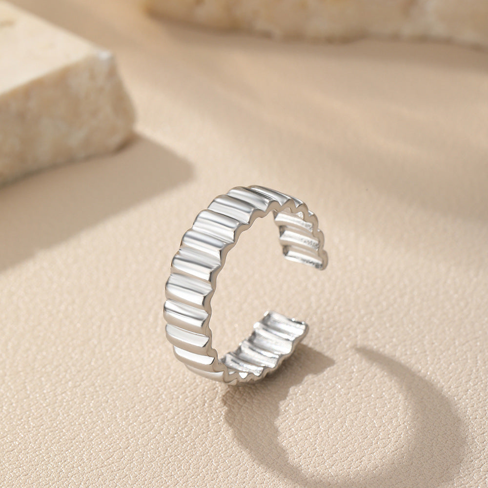 SRNG-16 - Wide Gear Stainless Steel Ring - Adjustable