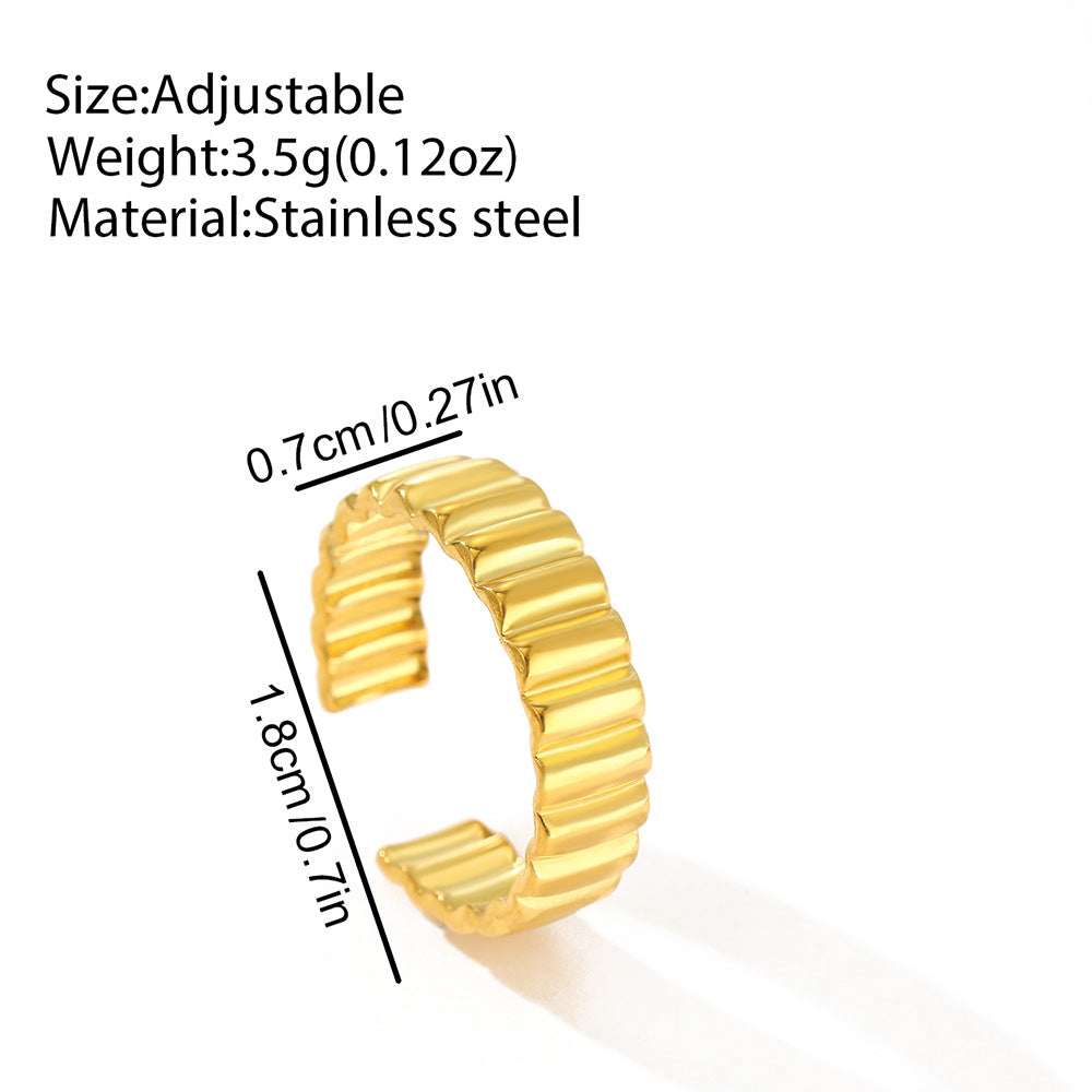 SRNG-16 - Wide Gear Stainless Steel Ring - Adjustable