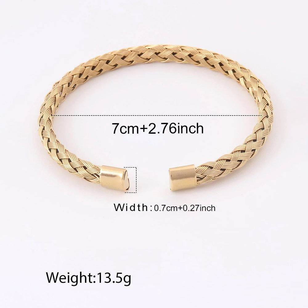 SBRAL09 - Woven Braided Stainless Steel Bracelet