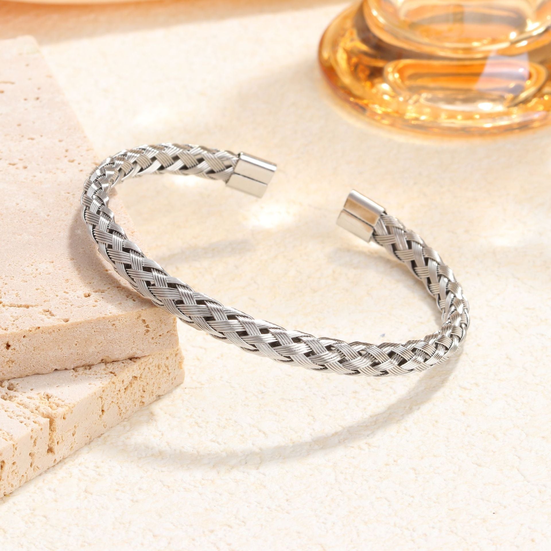 SBRAL09 - Woven Braided Stainless Steel Bracelet