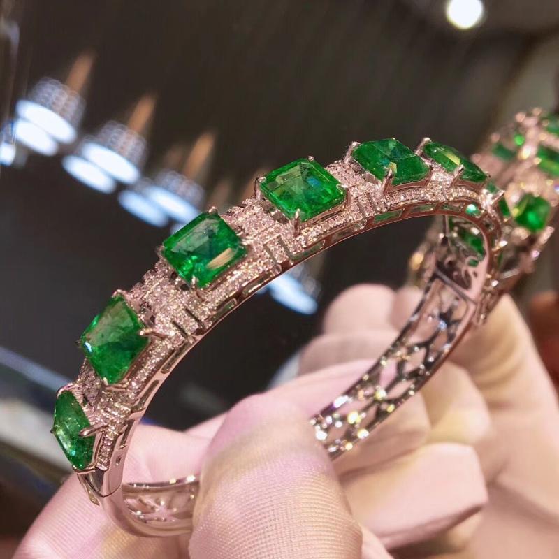 ZBRAL01 -  Natural Emerald Plated 18k Bracelet
