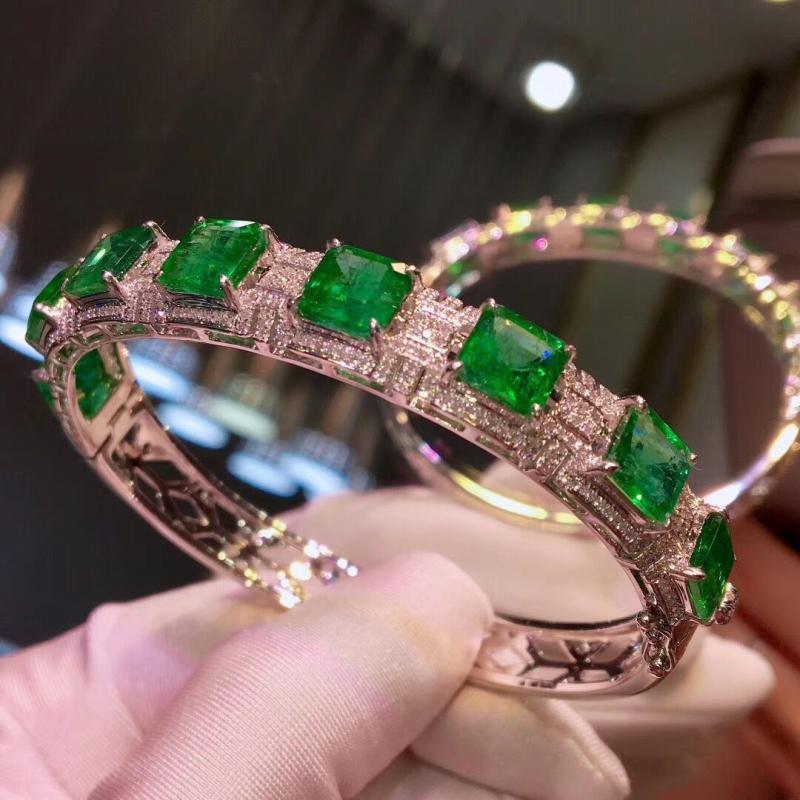 ZBRAL01 -  Natural Emerald Plated 18k Bracelet