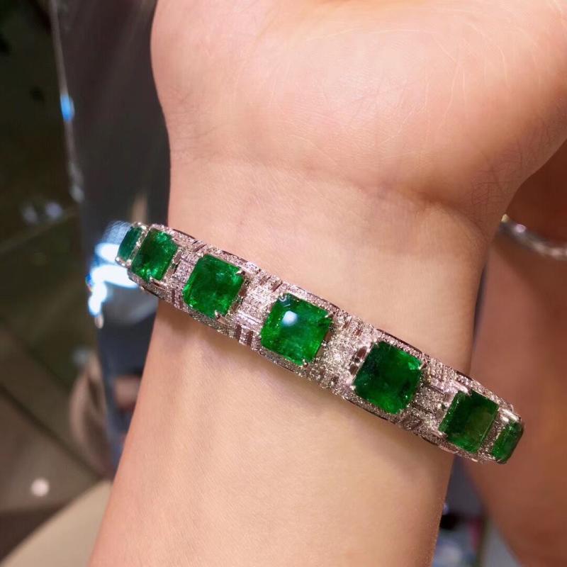 ZBRAL01 -  Natural Emerald Plated 18k Bracelet