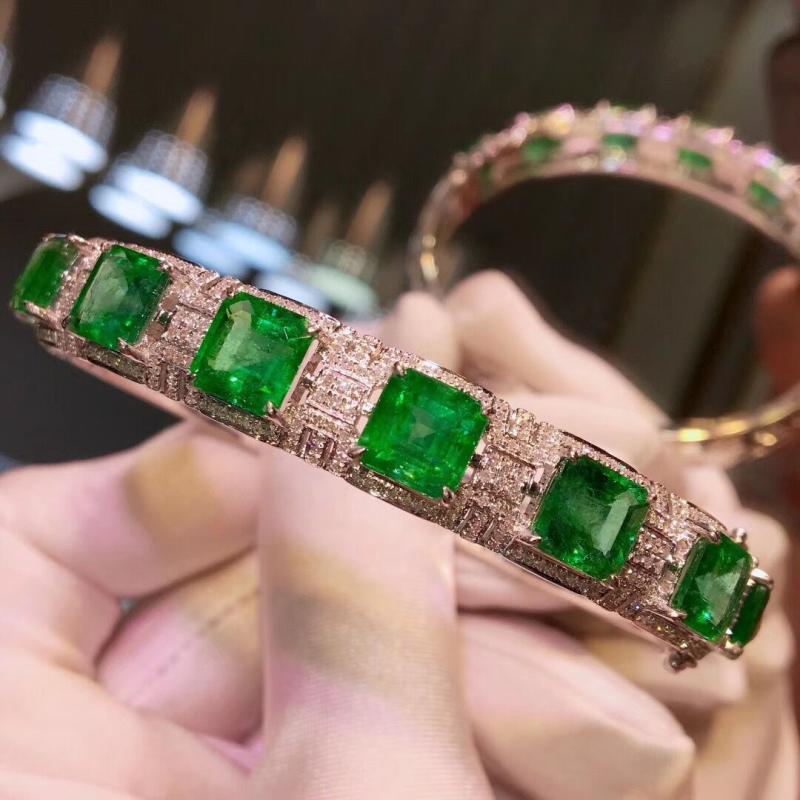 ZBRAL01 -  Natural Emerald Plated 18k Bracelet