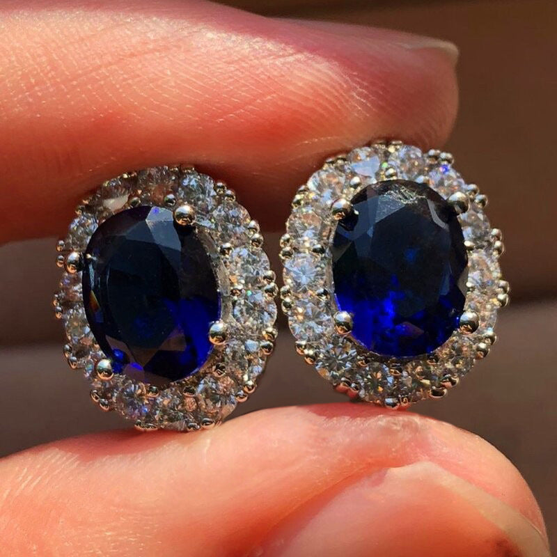 ZER42 -  Dark Blue Stud Earrings