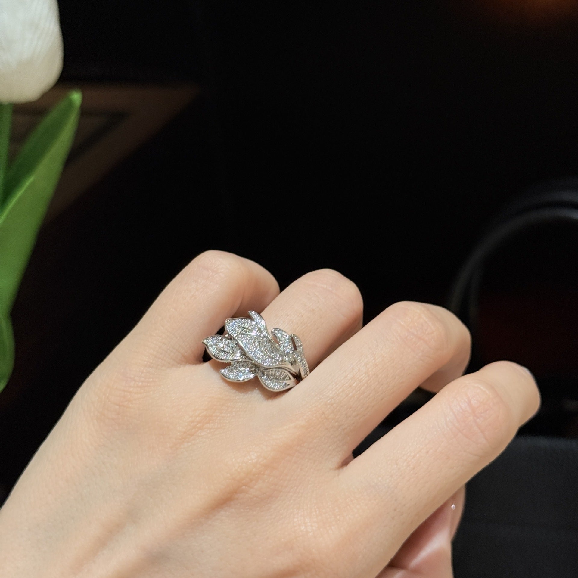 ZRNG 104 - Tree Leaf Ring - Adjustable