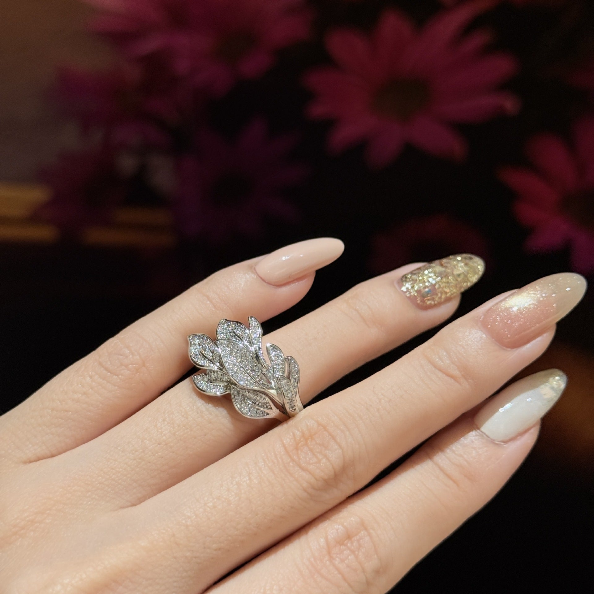 ZRNG 104 - Tree Leaf Ring - Adjustable