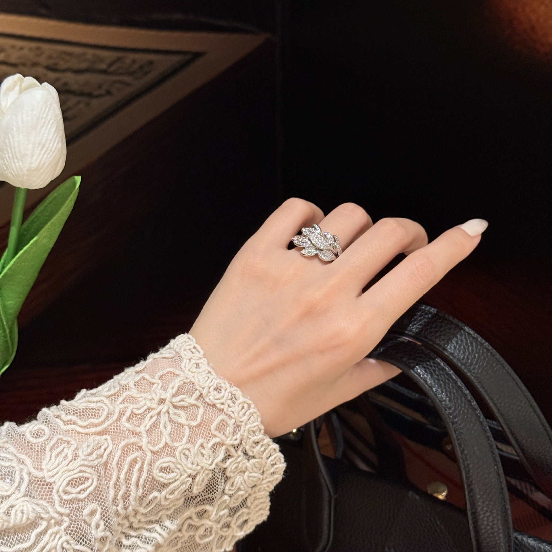 ZRNG 104 - Tree Leaf Ring - Adjustable
