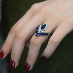 ZRNG 107 - Teardrop Shaped Cubic Ring - Adjustable