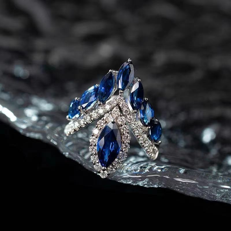 ZRNG 107 - Teardrop Shaped Cubic Ring - Adjustable