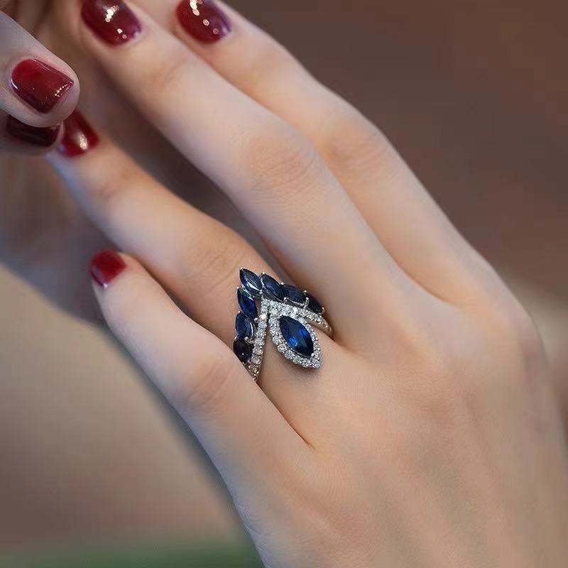 ZRNG 107 - Teardrop Shaped Cubic Ring - Adjustable