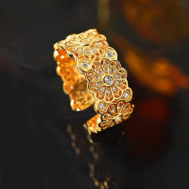 ZRNG 109 - White Diamond Window Ring - Adjustable