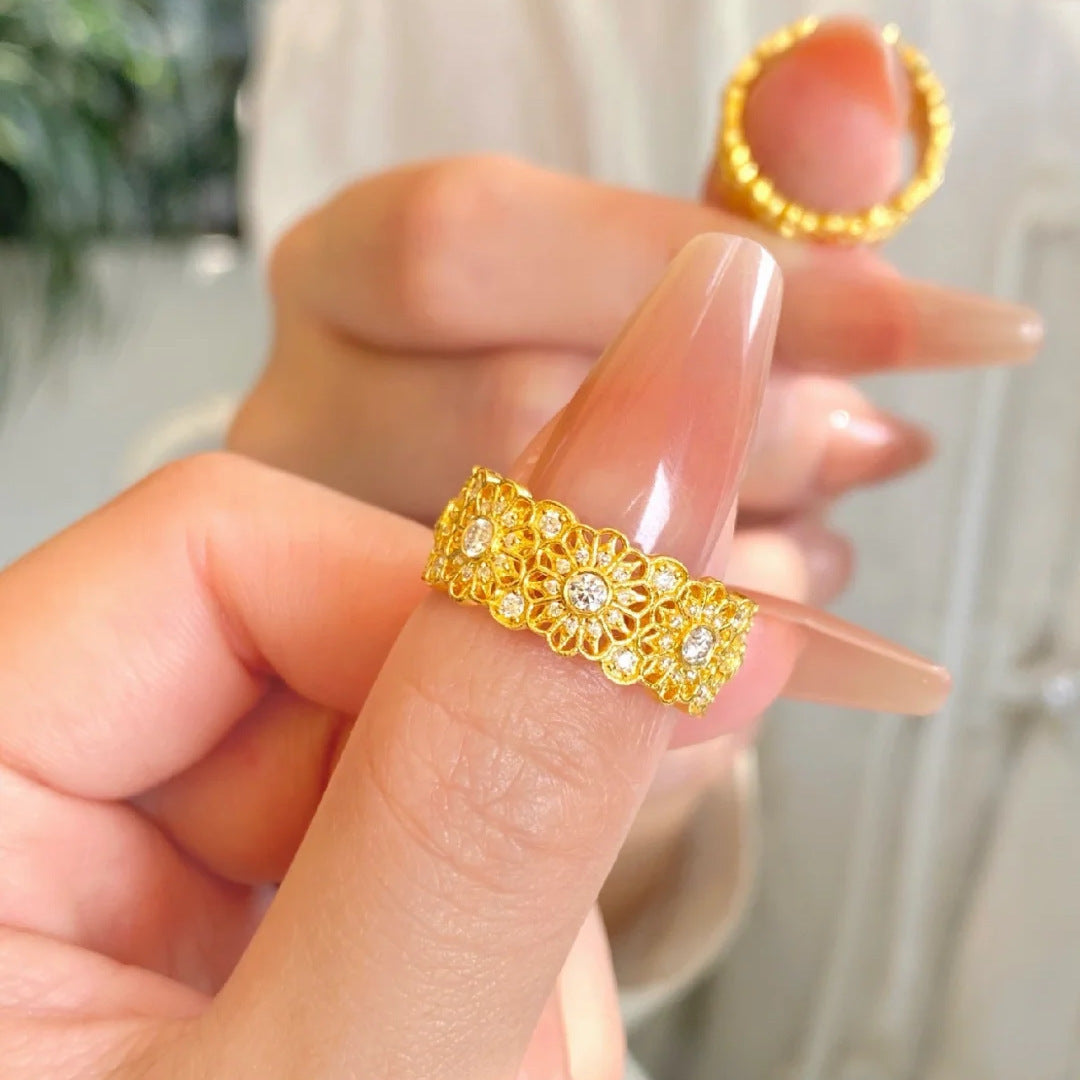 ZRNG 109 - White Diamond Window Ring - Adjustable