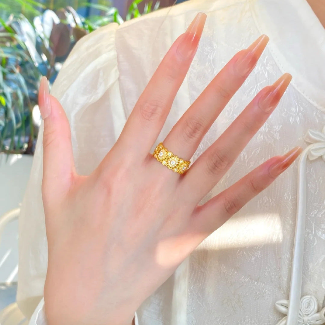 ZRNG 109 - White Diamond Window Ring - Adjustable