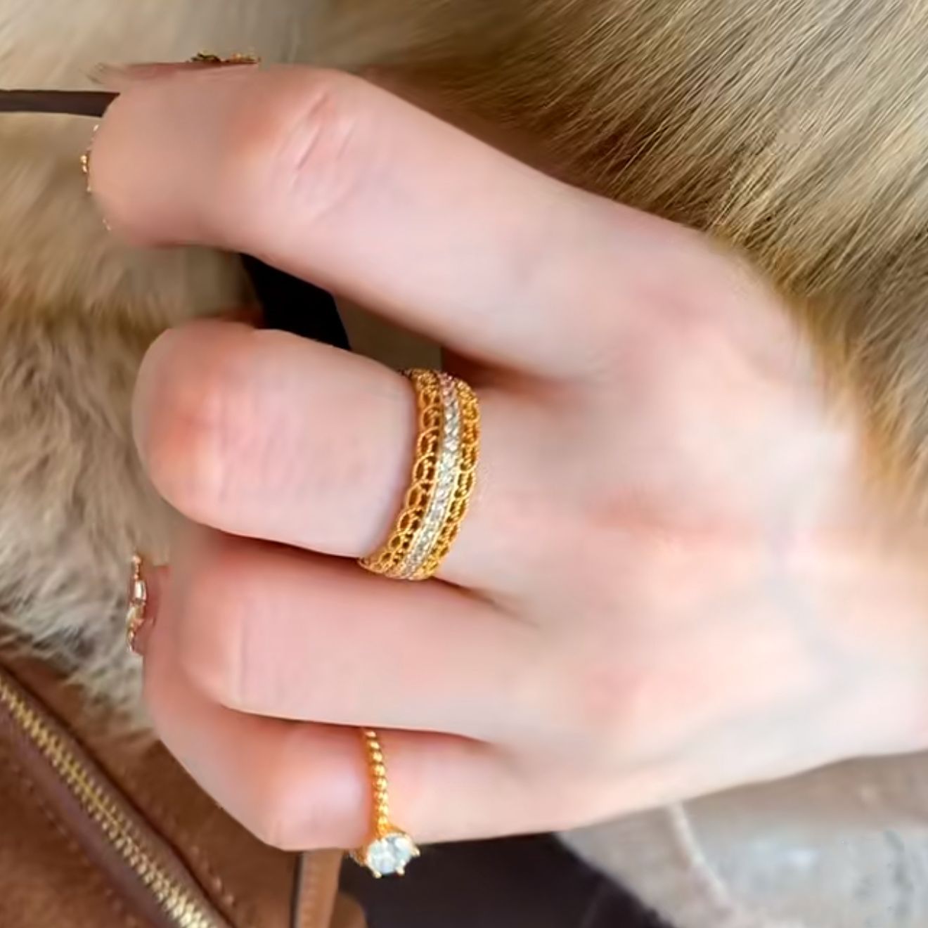 ZRNG 111 -Silk Wealth and Coins Ring - Adjustable
