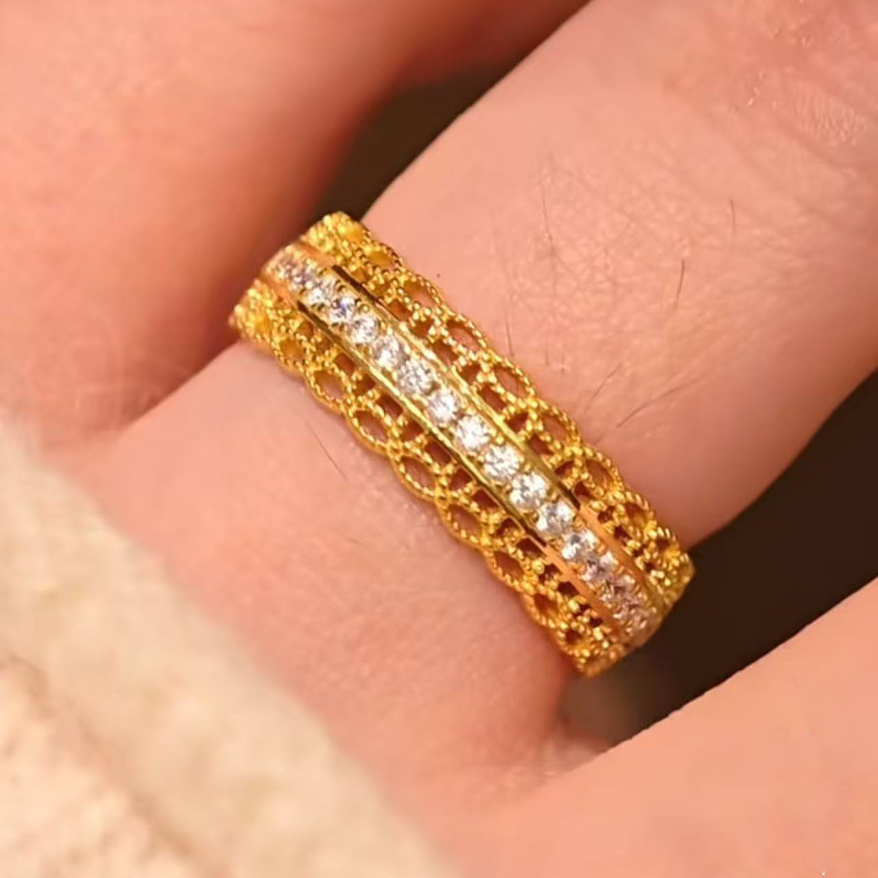 ZRNG 111 -Silk Wealth and Coins Ring - Adjustable