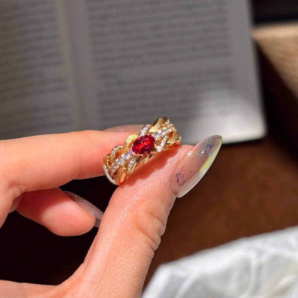 ZRNG 112 - Red Sapphire Ring - Adjustable