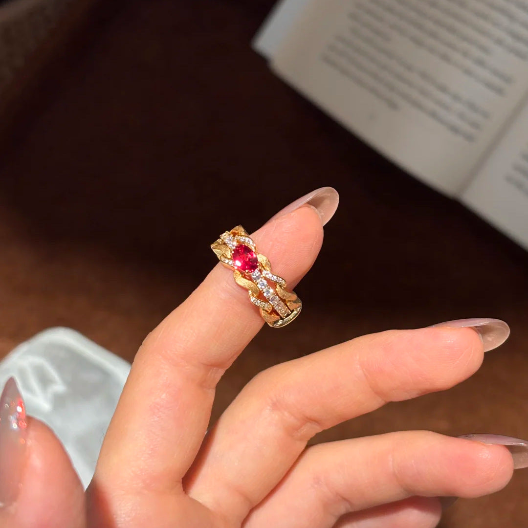 ZRNG 112 - Red Sapphire Ring - Adjustable