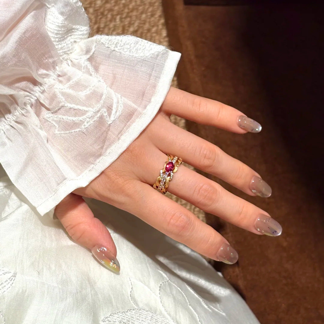 ZRNG 112 - Red Sapphire Ring - Adjustable