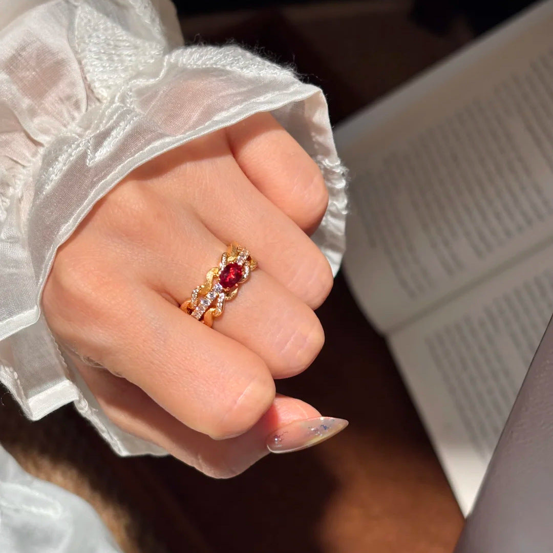 ZRNG 112 - Red Sapphire Ring - Adjustable