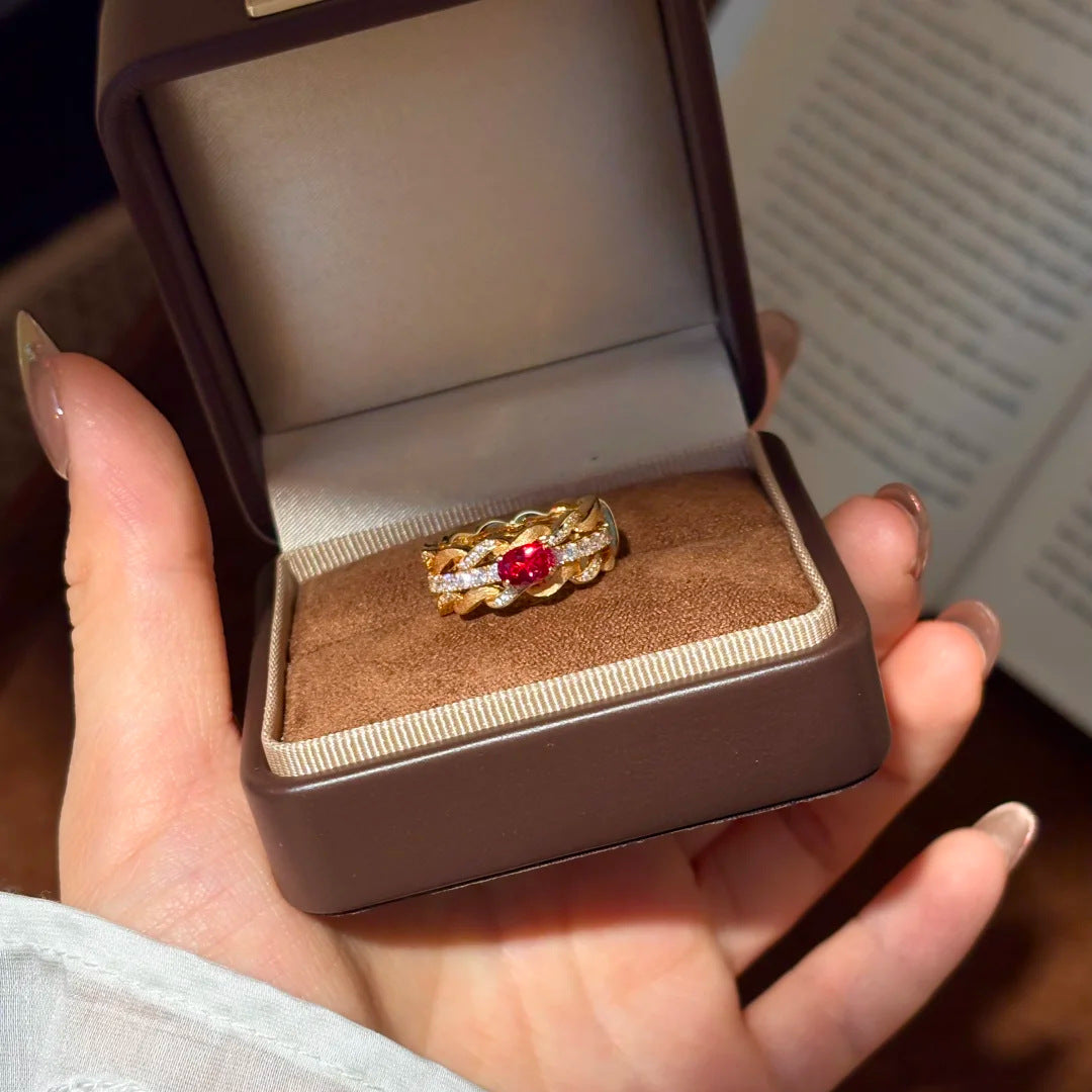 ZRNG 112 - Red Sapphire Ring - Adjustable