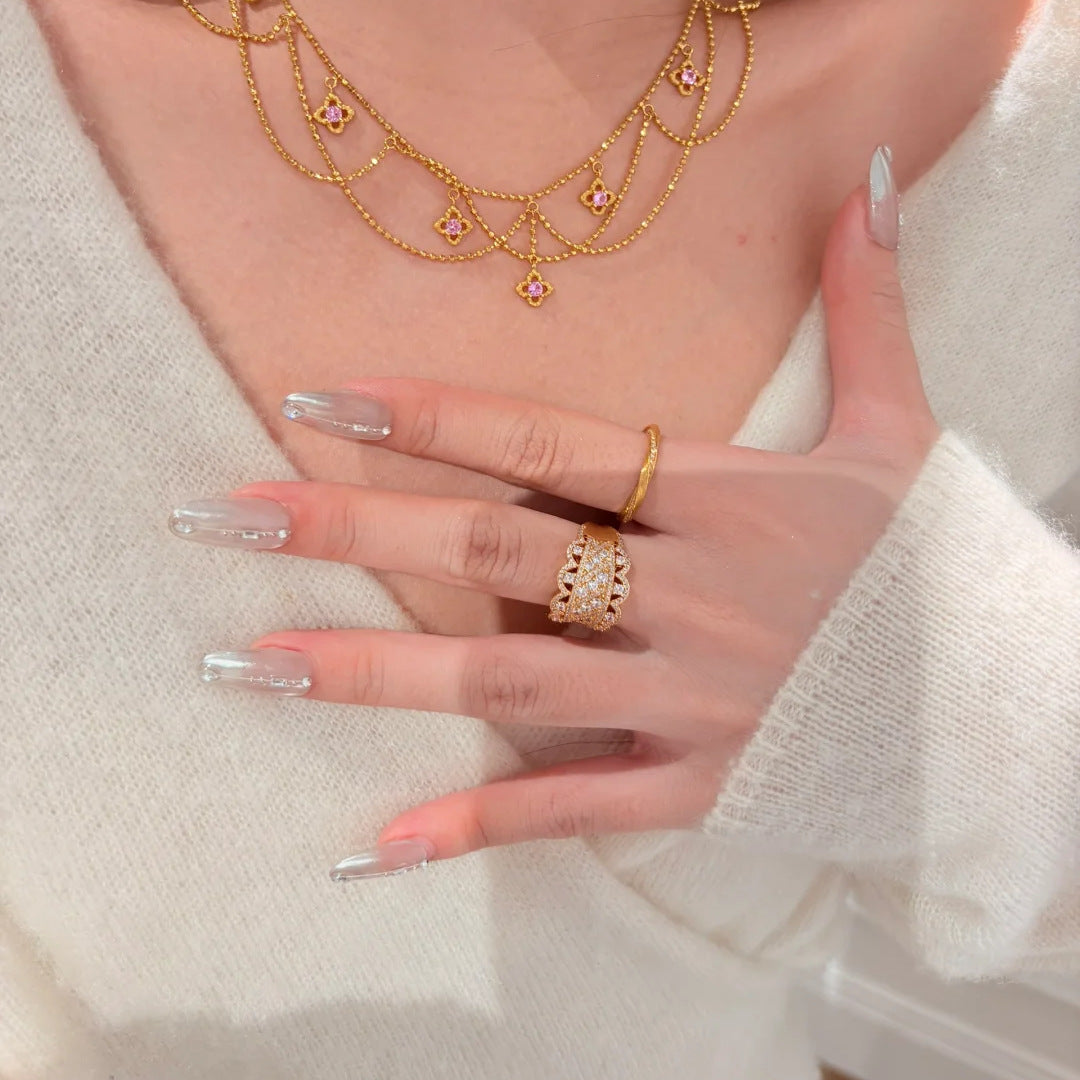 ZRNG 115 -  Lace Embroidery Ring - Adjustable