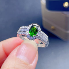 ZRNG 117 - Imitation Natural Diopside Ring - Adjustable