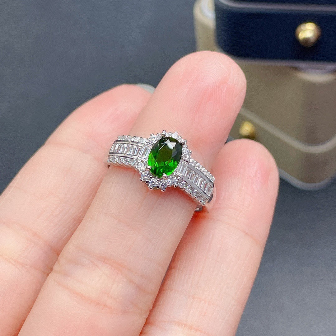 ZRNG 117 - Imitation Natural Diopside Ring - Adjustable