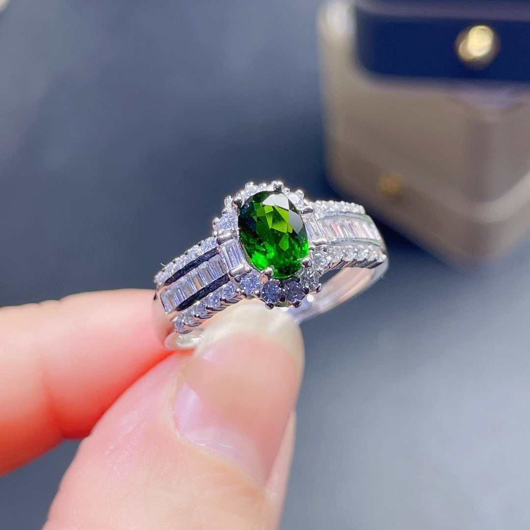 ZRNG 117 - Imitation Natural Diopside Ring - Adjustable