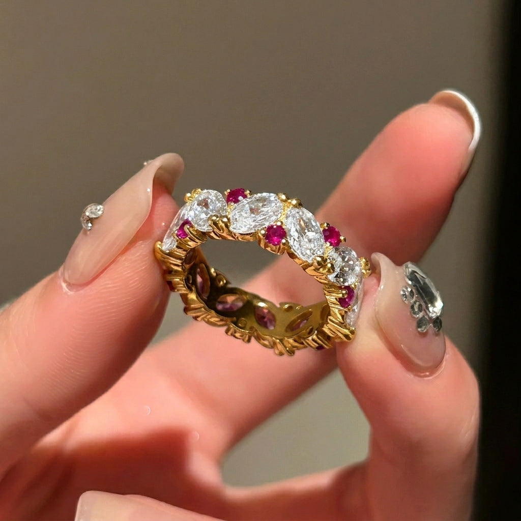ZRNG 122 - Red Sapphire Gold Color [Adjustable opening]
