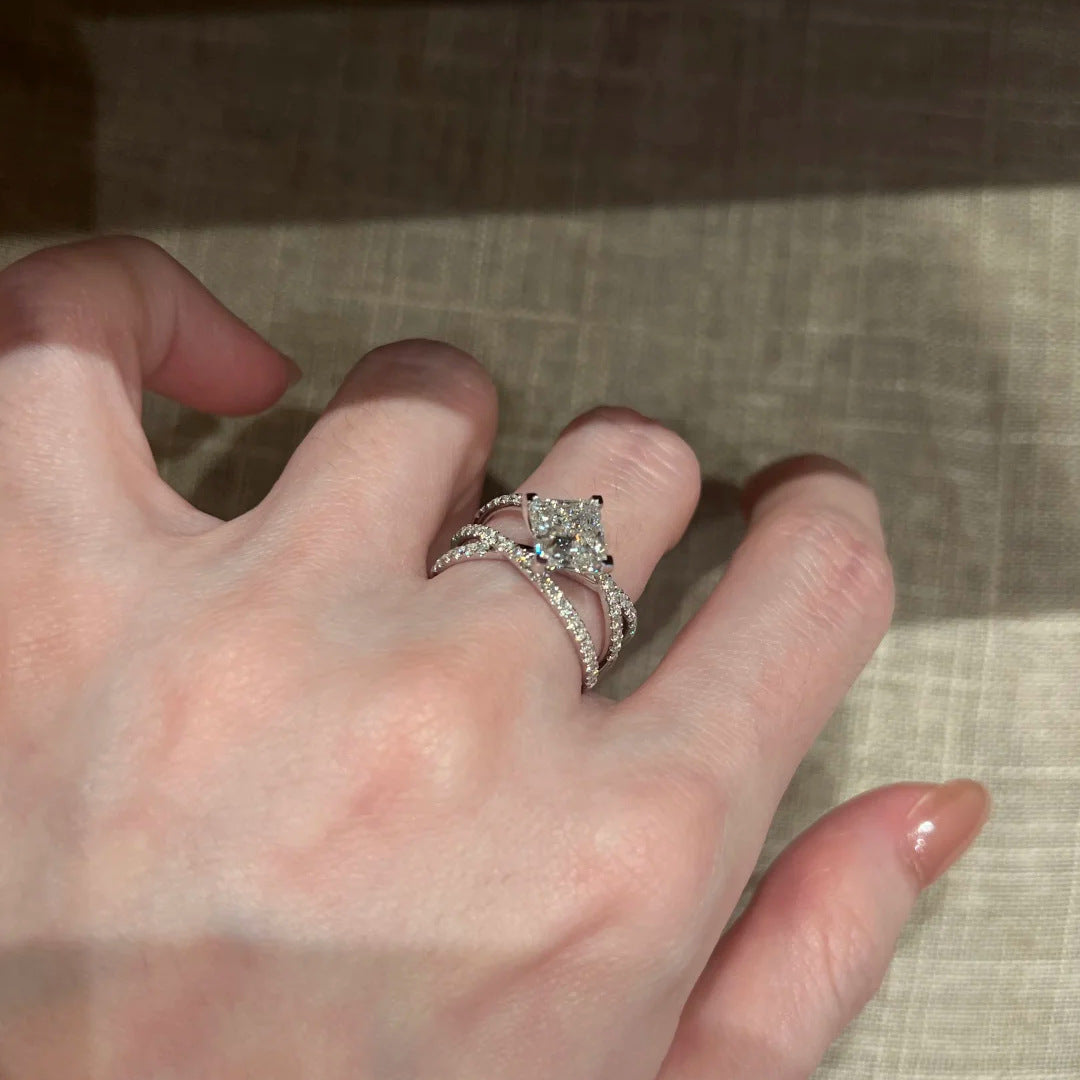 ZRNG 151 - Meteor Princess Square Ring [Adjustable Opening]