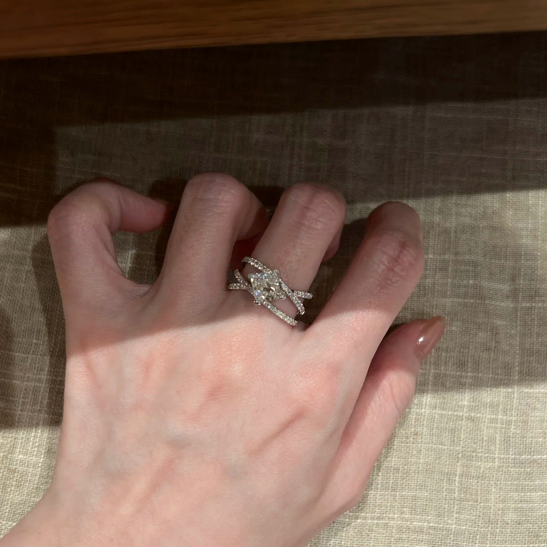 ZRNG 151 - Meteor Princess Square Ring [Adjustable Opening]