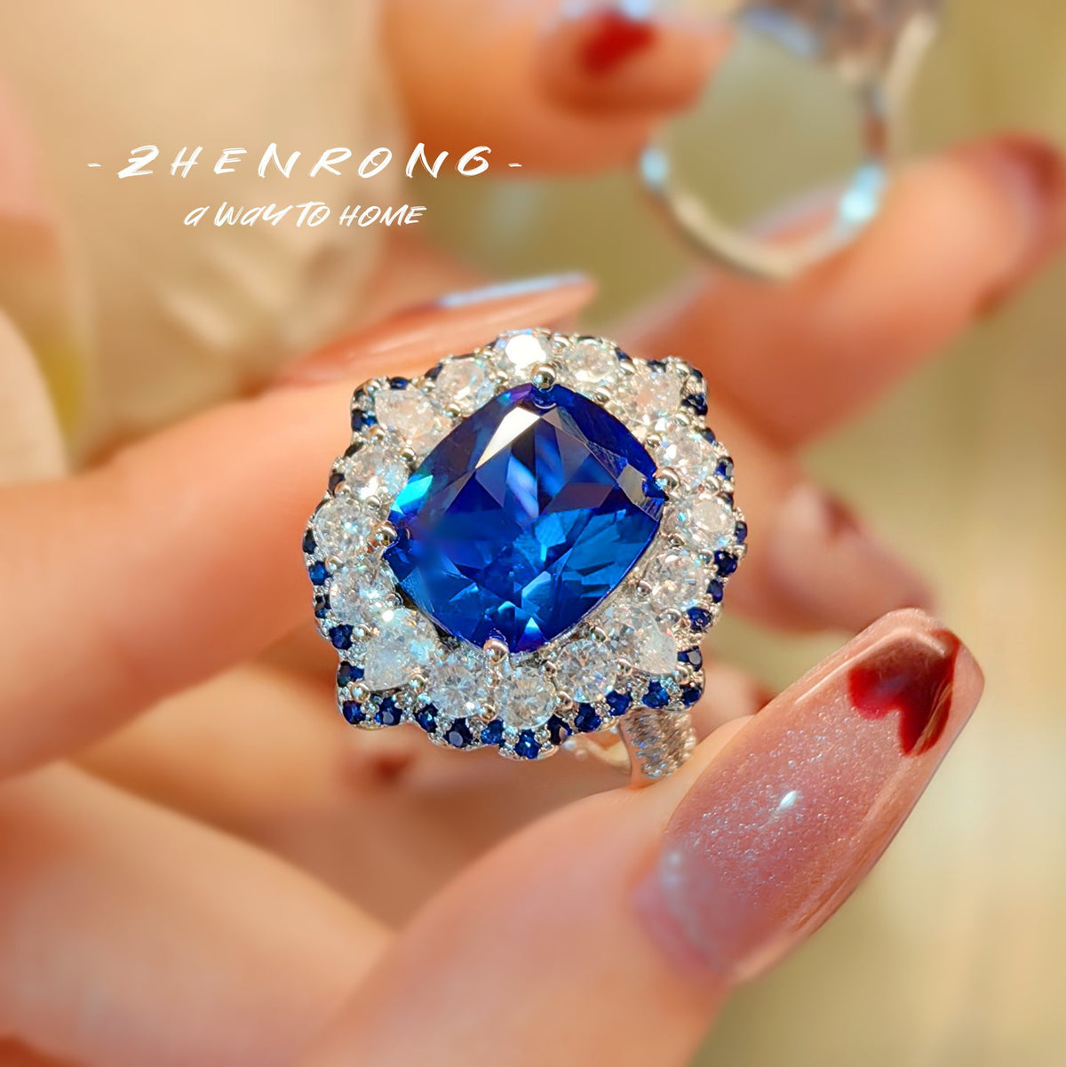ZRNG 159 - Blue Spinel Ring [Adjustable opening]