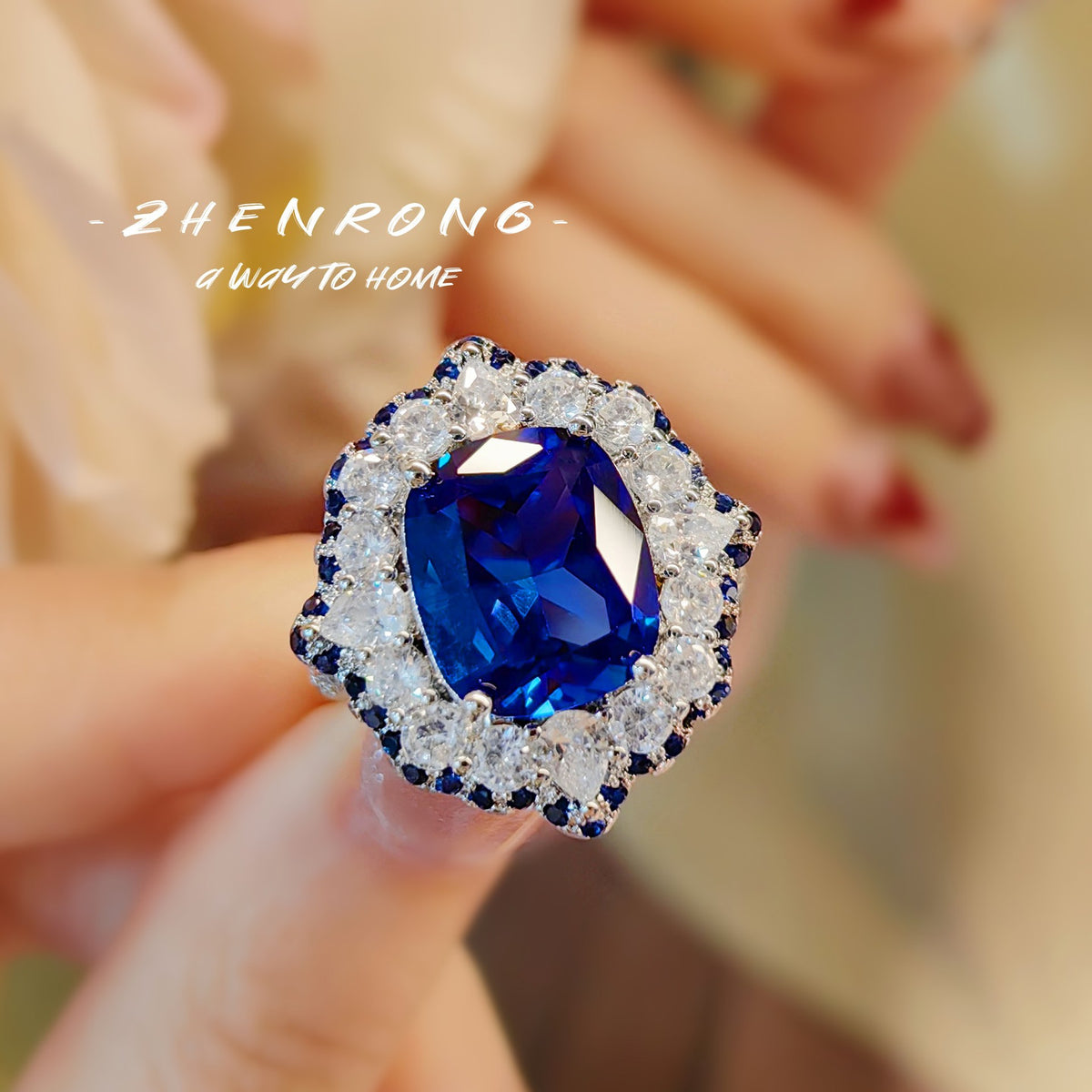 ZRNG 159 - Blue Spinel Ring [Adjustable opening]
