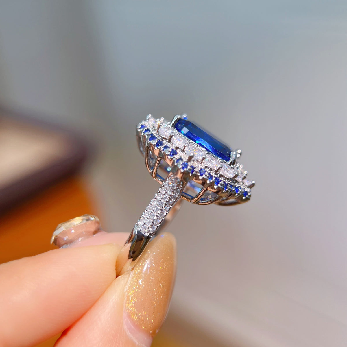 ZRNG 159 - Blue Spinel Ring [Adjustable opening]
