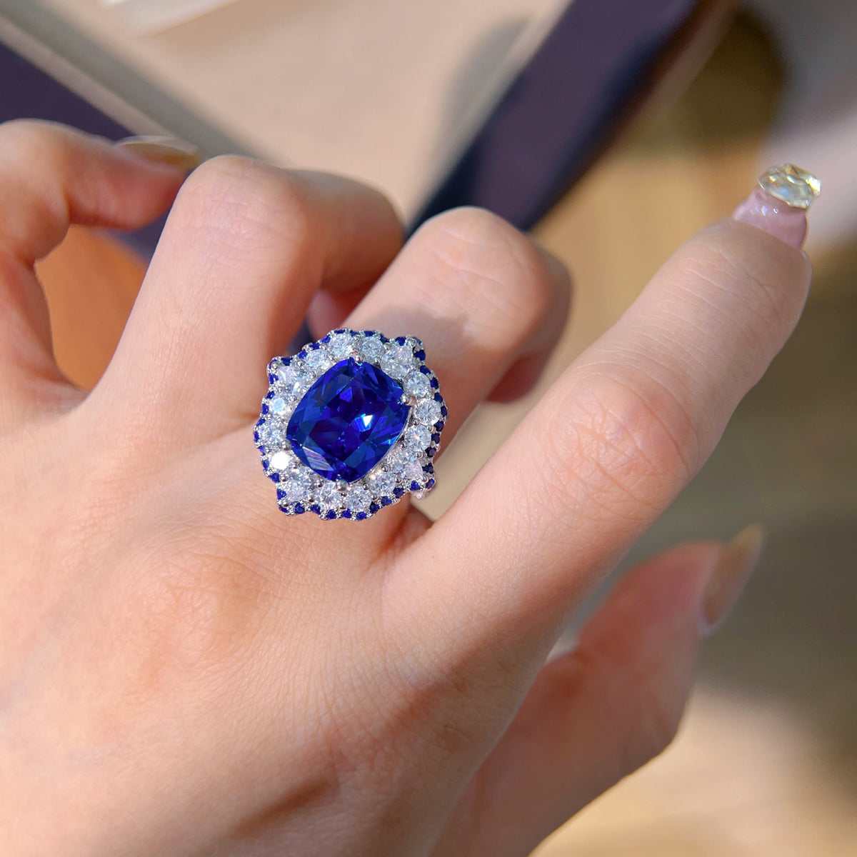 ZRNG 159 - Blue Spinel Ring [Adjustable opening]