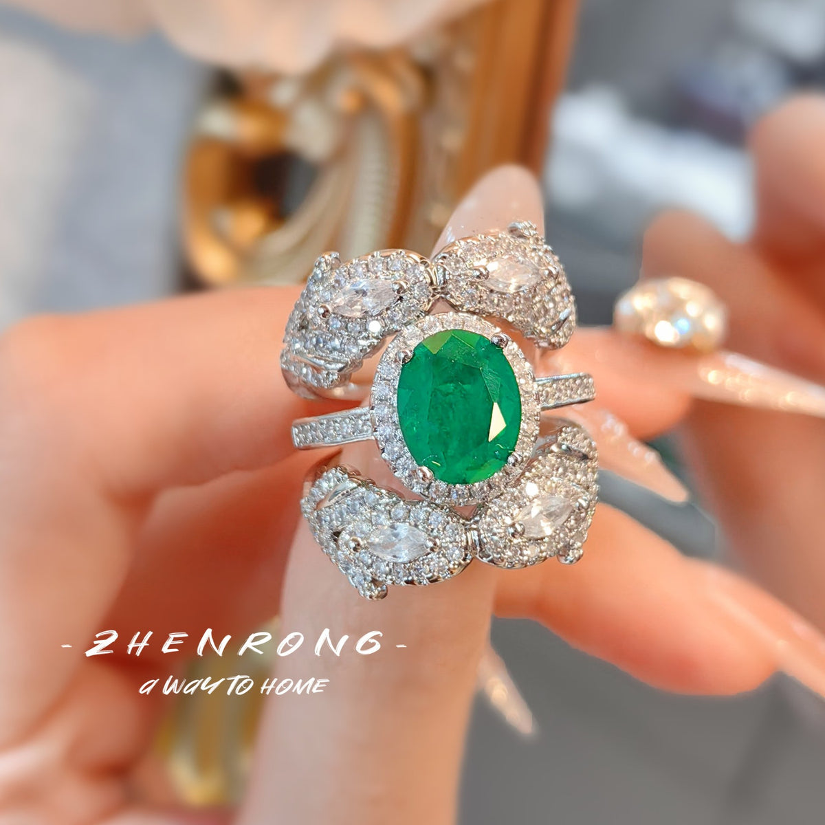 ZRNG 160 - Two Way Zircon Ring Set [Adjustable opening]