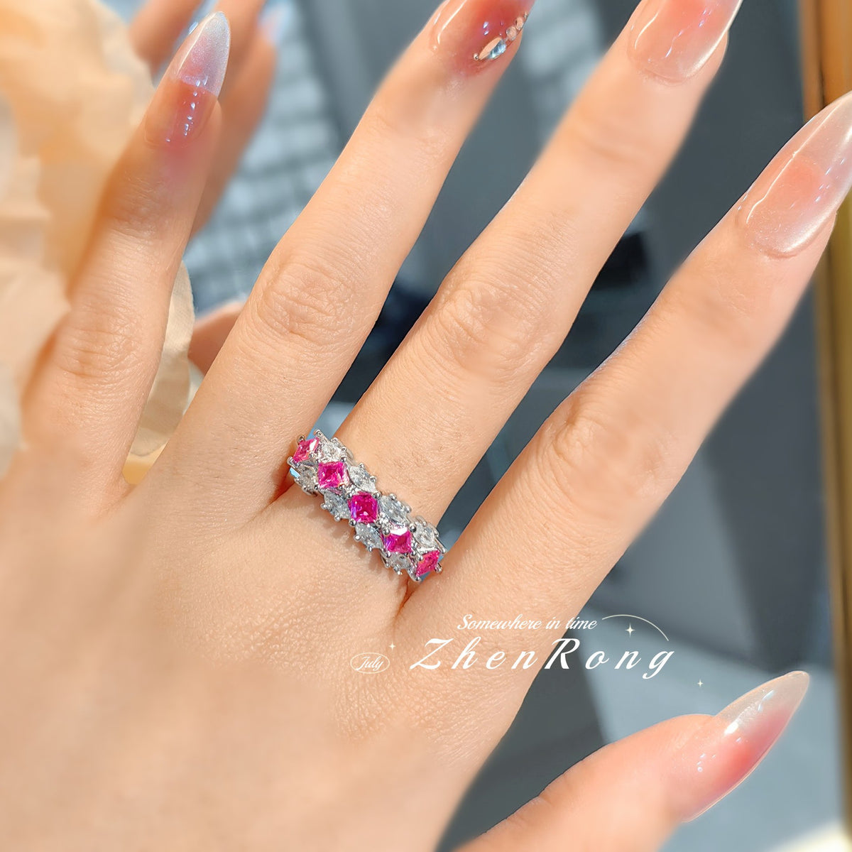 ZRNG 161 - Red Corundum Ring [Adjustable opening]