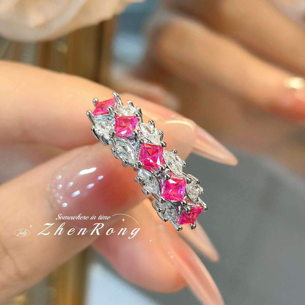 ZRNG 161 - Red Corundum Ring [Adjustable opening]