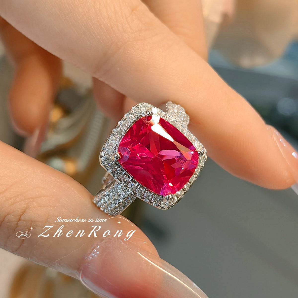 ZRNG 162 - Red Sapphire Ring [Adjustable opening]