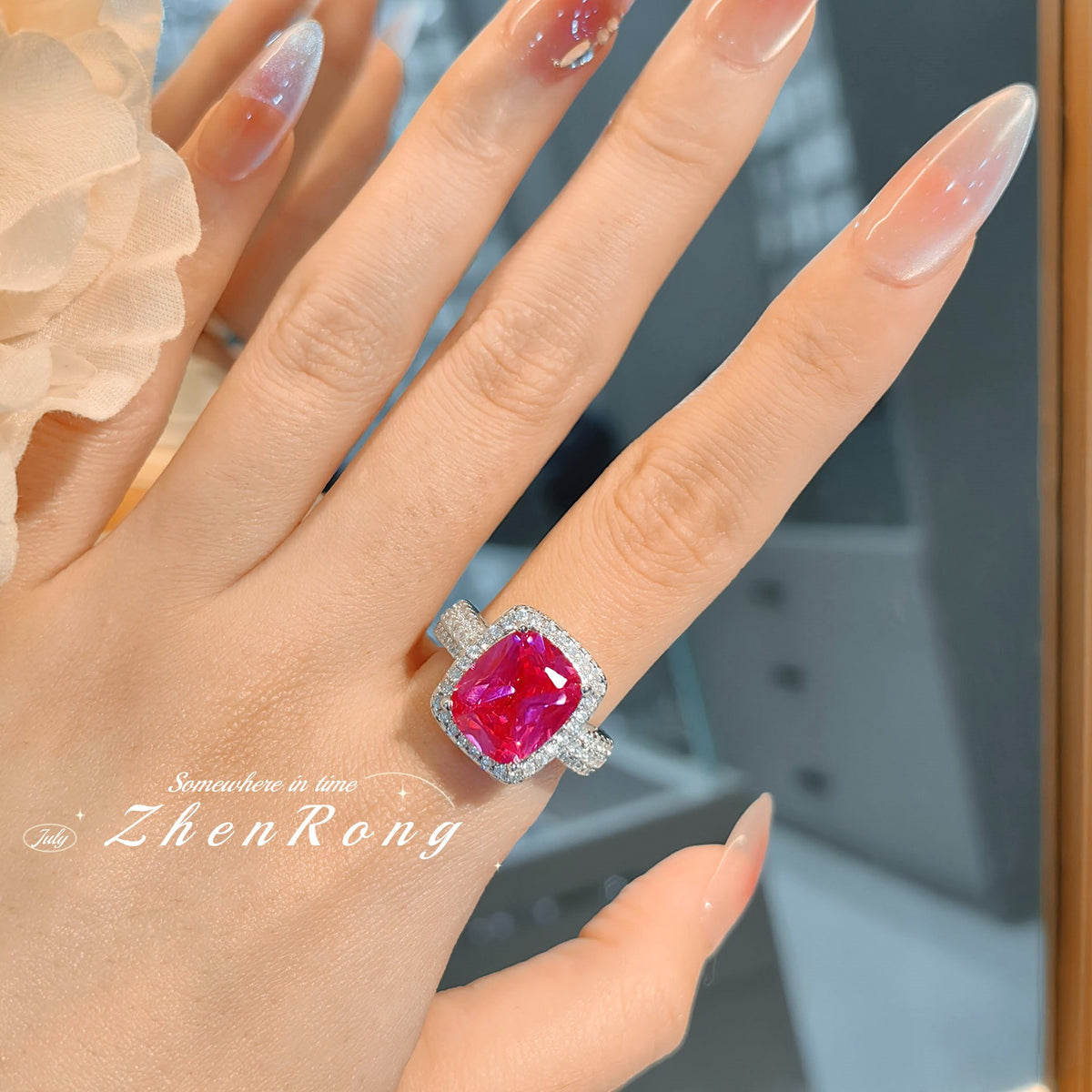 ZRNG 162 - Red Sapphire Ring [Adjustable opening]